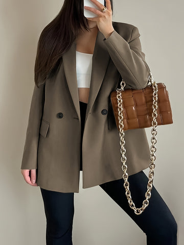 SOPHIA - GRIJZE OVERSIZED BLAZER ELEGANTIE