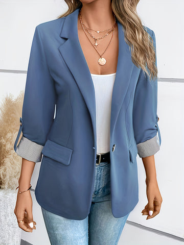 LIVIA – DENIM GEÏNSPIREERDE BLAZER DAGELIJKS CHIC