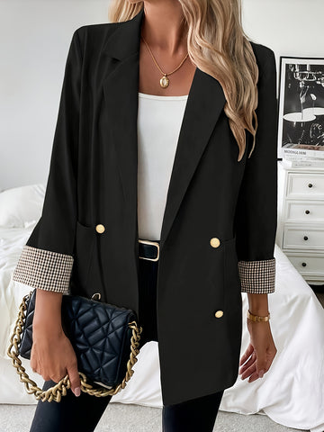 VALENTINA – ZWARTE BLAZER MET GOUDEN KNOPEN LUXE